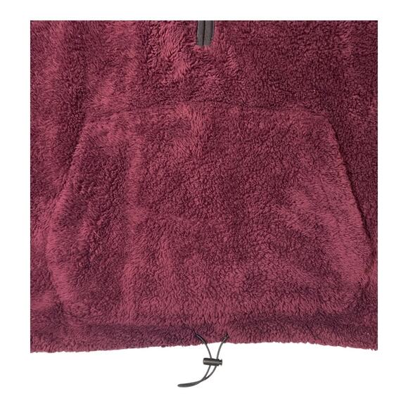 PINK Victoria's Secret Sherpa Wine Fleece Quarter Zip Pullover Size Large Top - Picture 4 of 7
